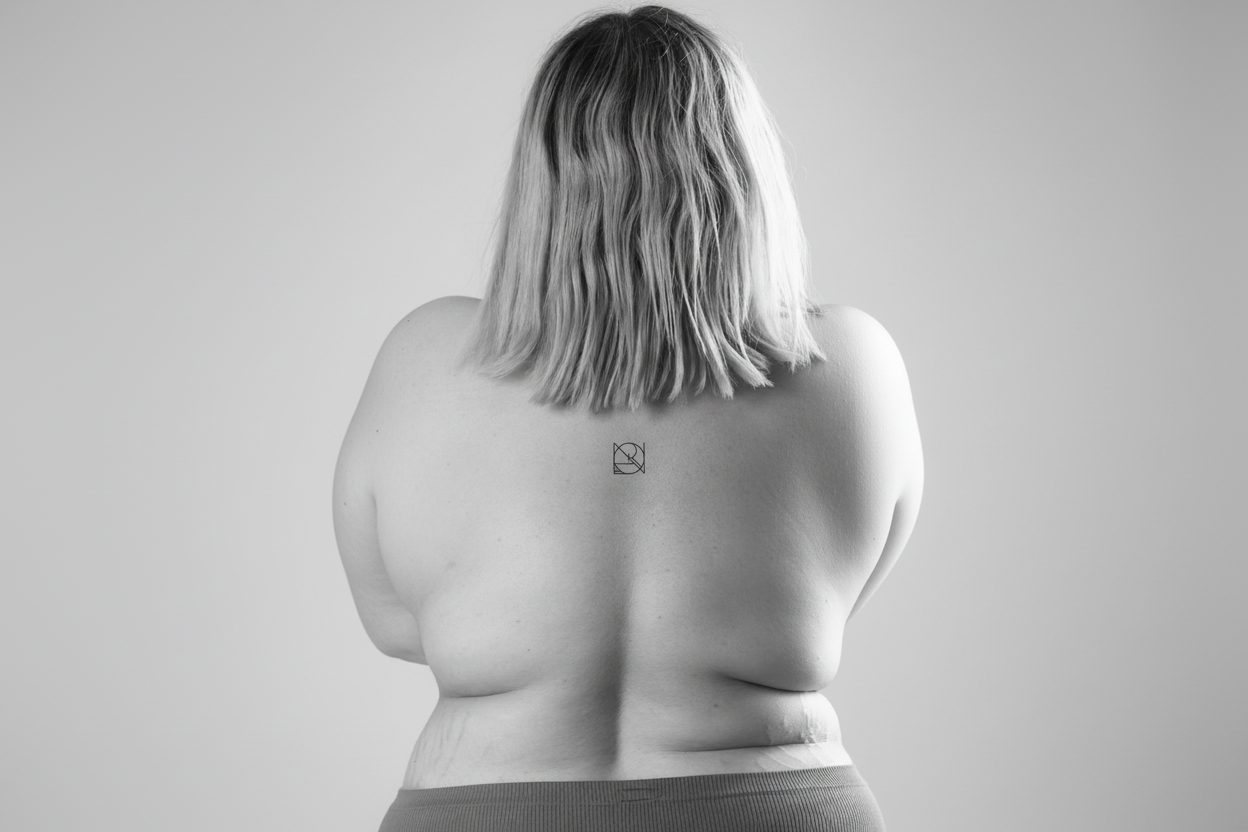 Custom minimalist monogram by Alanne Dias: a personalized symbol for tattoos or framing, featuring bespoke brand identity and strategic design.